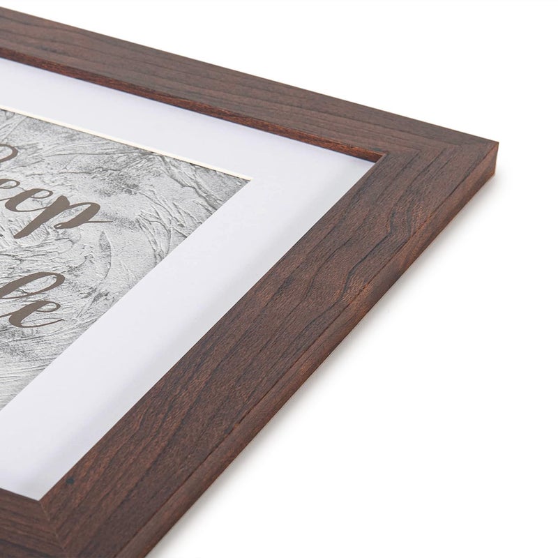 kennethan 2 Pcs Dark Brown Frame Set - 8x10 or 5x7 Picture with Mat or Without Mat on the Wall - Image 5